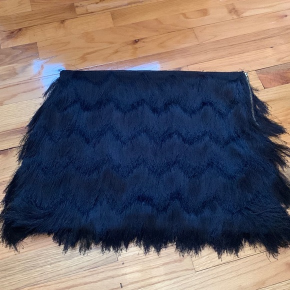 H&M Black Fringe Skirt - Size L - Picture 1 of 2
